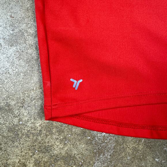 Old Navy Active Powersoft Crop Top Women’s Small Red White Trim V-Neck Go-Dry - Picture 2 of 8